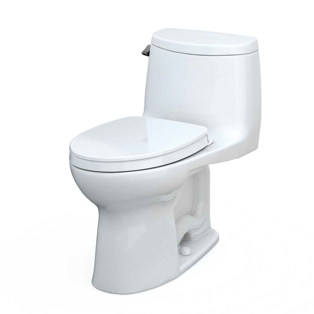TOTO MS604124CEFG#01 Ultramax Ii One-Piece Elongated 1.28 Gpf Universal Height Toilet With Cefiontect And Ss124 Softclose Seat - Cotton White