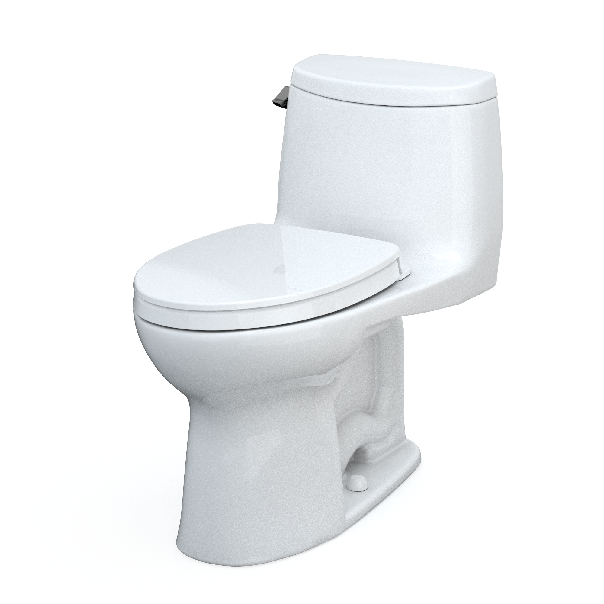 TOTO MS604124CEFG#01 Ultramax Ii One-Piece Elongated 1.28 Gpf Universal Height Toilet With Cefiontect And Ss124 Softclose Seat - Cotton White
