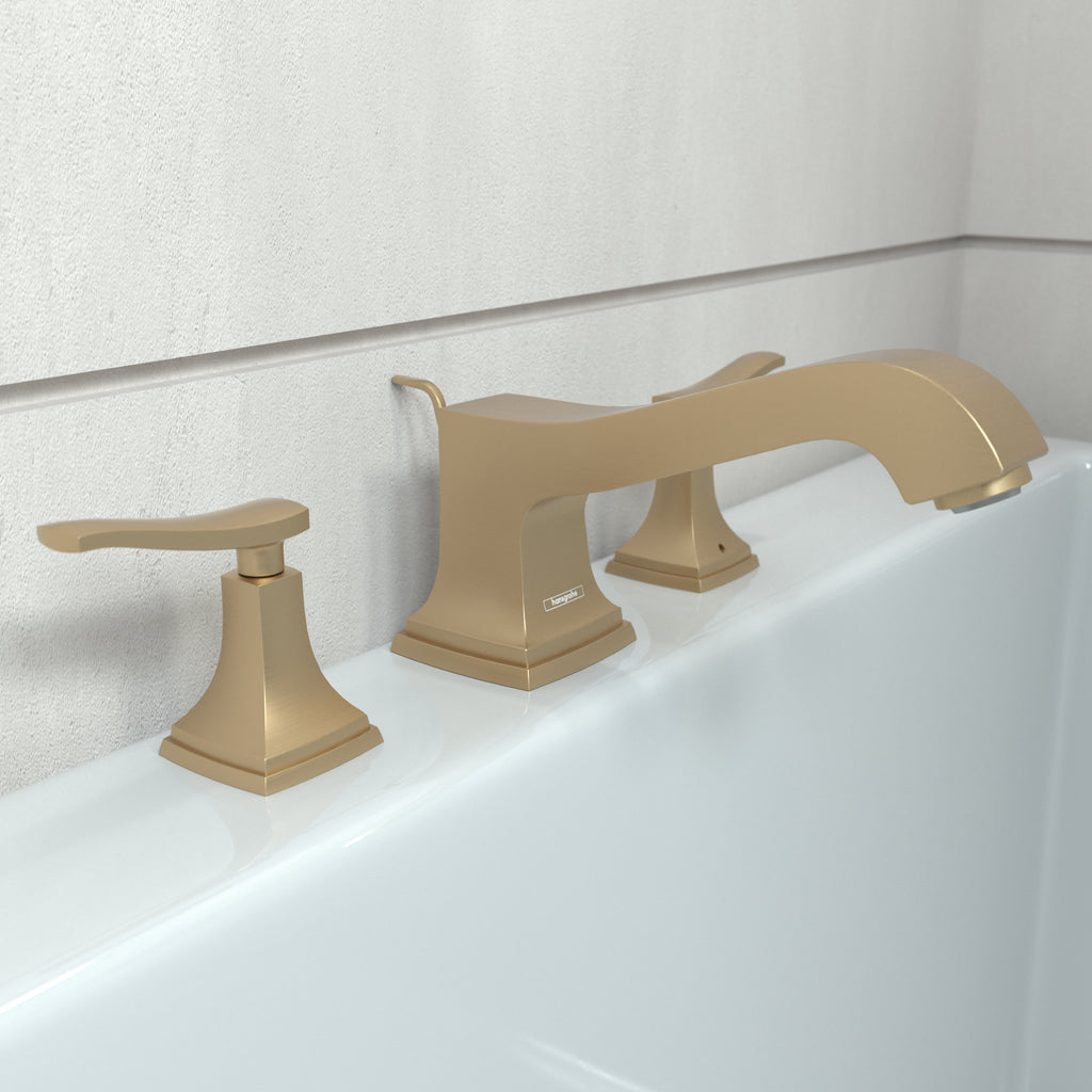 HANSGROHE 31428141 Metropol Classic 3-Hole Roman Tub Set Trim with Lever Handles - Brushed Bronze