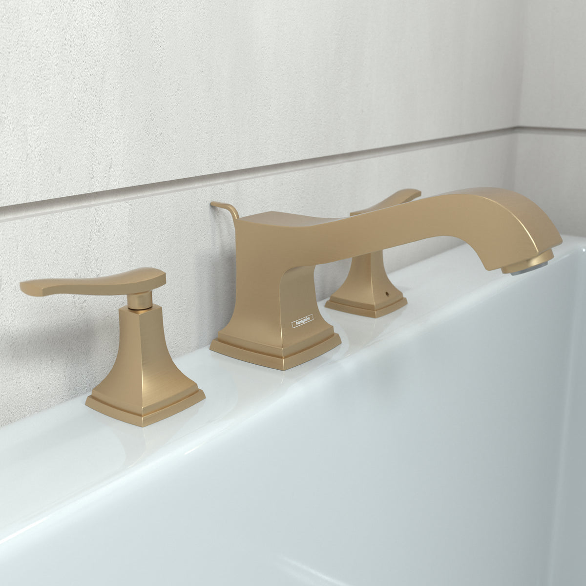 HANSGROHE 31428141 Metropol Classic 3-Hole Roman Tub Set Trim with Lever Handles - Brushed Bronze