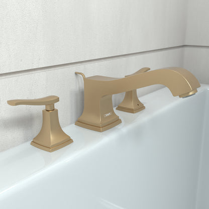 HANSGROHE 31428141 Metropol Classic 3-Hole Roman Tub Set Trim with Lever Handles - Brushed Bronze