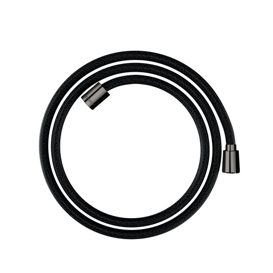 AXOR 28259330 Shower Solutions Textile Hose with Cylindrical and Conical Nut, 63" - Polished Black Chrome
