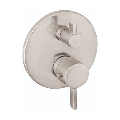 HANSGROHE 04231820 Ecostat Thermostatic Trim S with Volume Control and Diverter - Brushed Nickel