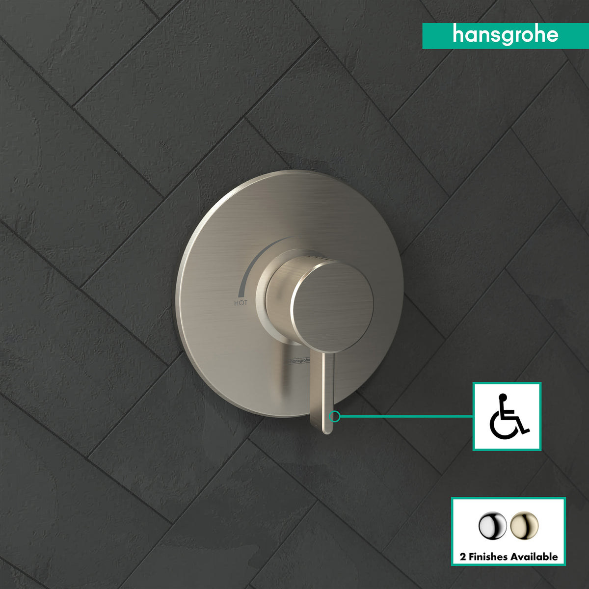 HANSGROHE 04233820 Ecostat Pressure Balance Trim S - Brushed Nickel