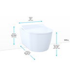 TOTO CT447CFG#01 Rp Wall-Hung Contemporary D-Shape Dual Flush 1.28 And 0.9 Gpf Toilet With Cefiontect - Cotton White