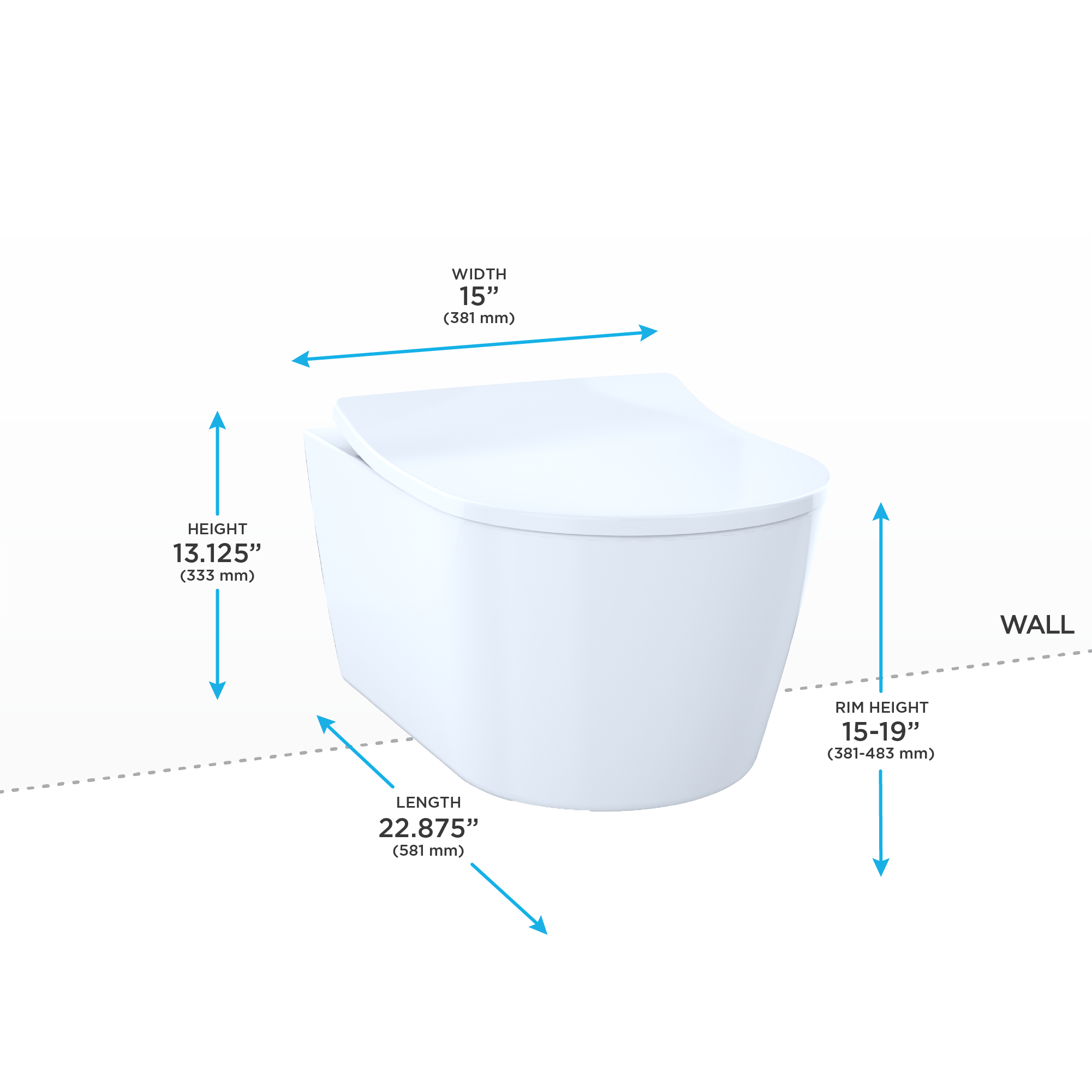 TOTO CT447CFG#01 Rp Wall-Hung Contemporary D-Shape Dual Flush 1.28 And 0.9 Gpf Toilet With Cefiontect - Cotton White