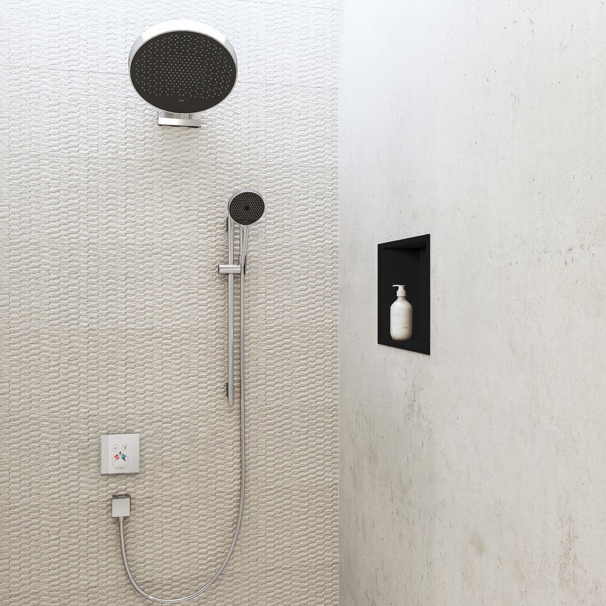 HANSGROHE 56061670 XtraStoris Original Wall Niche with Integrated Frame 12"x 12"x 4" - Matte Black