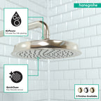 HANSGROHE 28421831 Raindance Classic Showerhead 180 1-Jet, 2.5 GPM - Polished Nickel