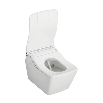 TOTO CWT4494549CMFGA#MS Washlet+ Sp Wall-Hung Square-Shape Toilet With Sw Bidet Seat And Duofit In-Wall 1.28 And 0.9 Gpf Dual-Flush Tank System - Cotton White