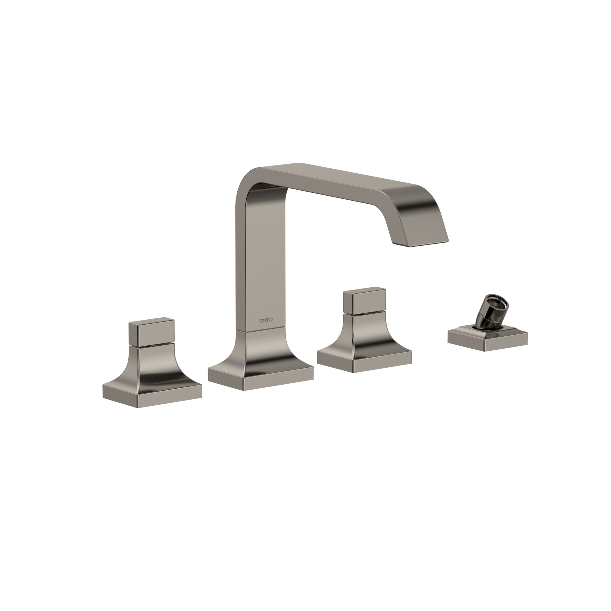 TOTO TBG08202U#PN Gc Two-Handle Deck-Mount Roman Tub Filler Trim With Handshower - Polished Nickel