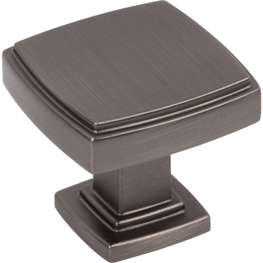 JEFFREY ALEXANDER 141BNBDL Renzo 1-1/4" Diameter Square Knob - Brushed Pewter