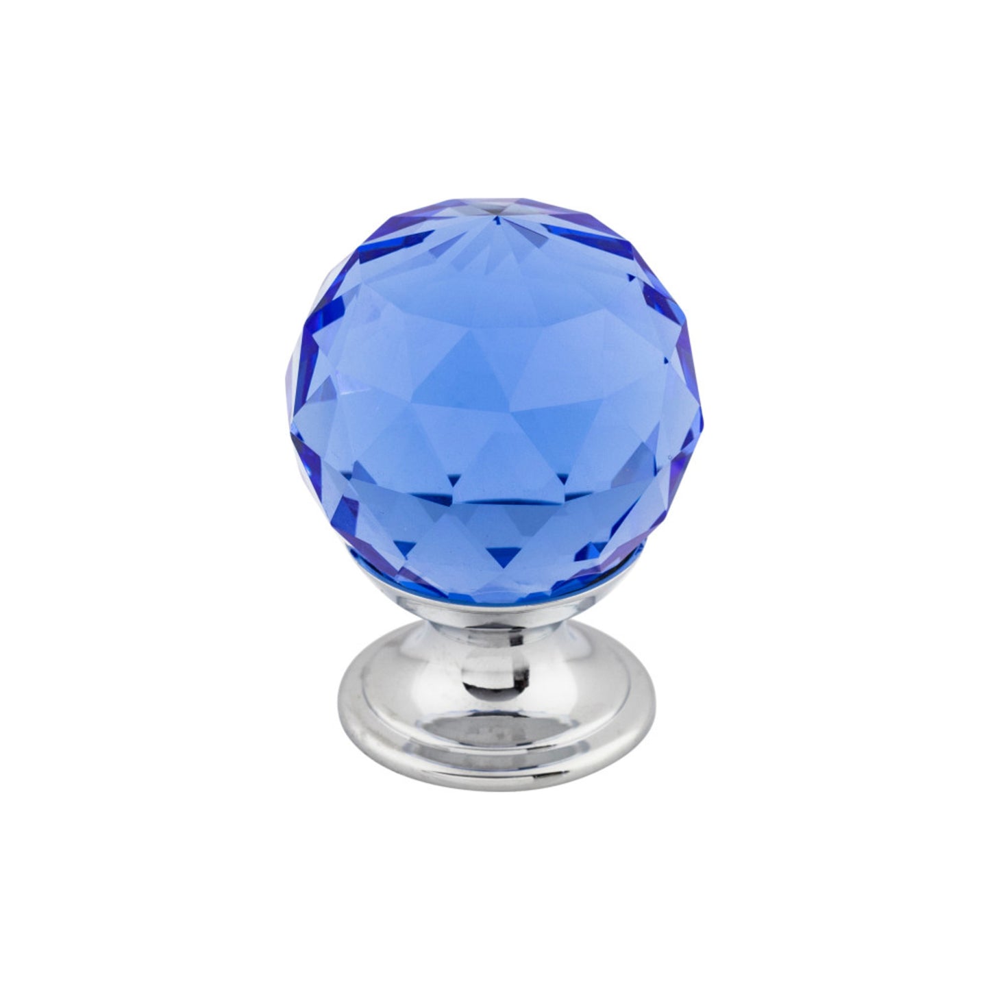 TOP KNOBS TK123PC Blue Crystal 1 1/8" Diameter Round Knob - Polished Chrome