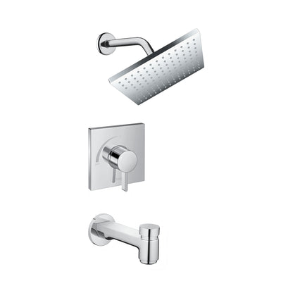 Hansgrohe 04961000 Vernis Shape Tub and Shower Trim Package with 2.5 GPM Single Function Shower Head in Chrome