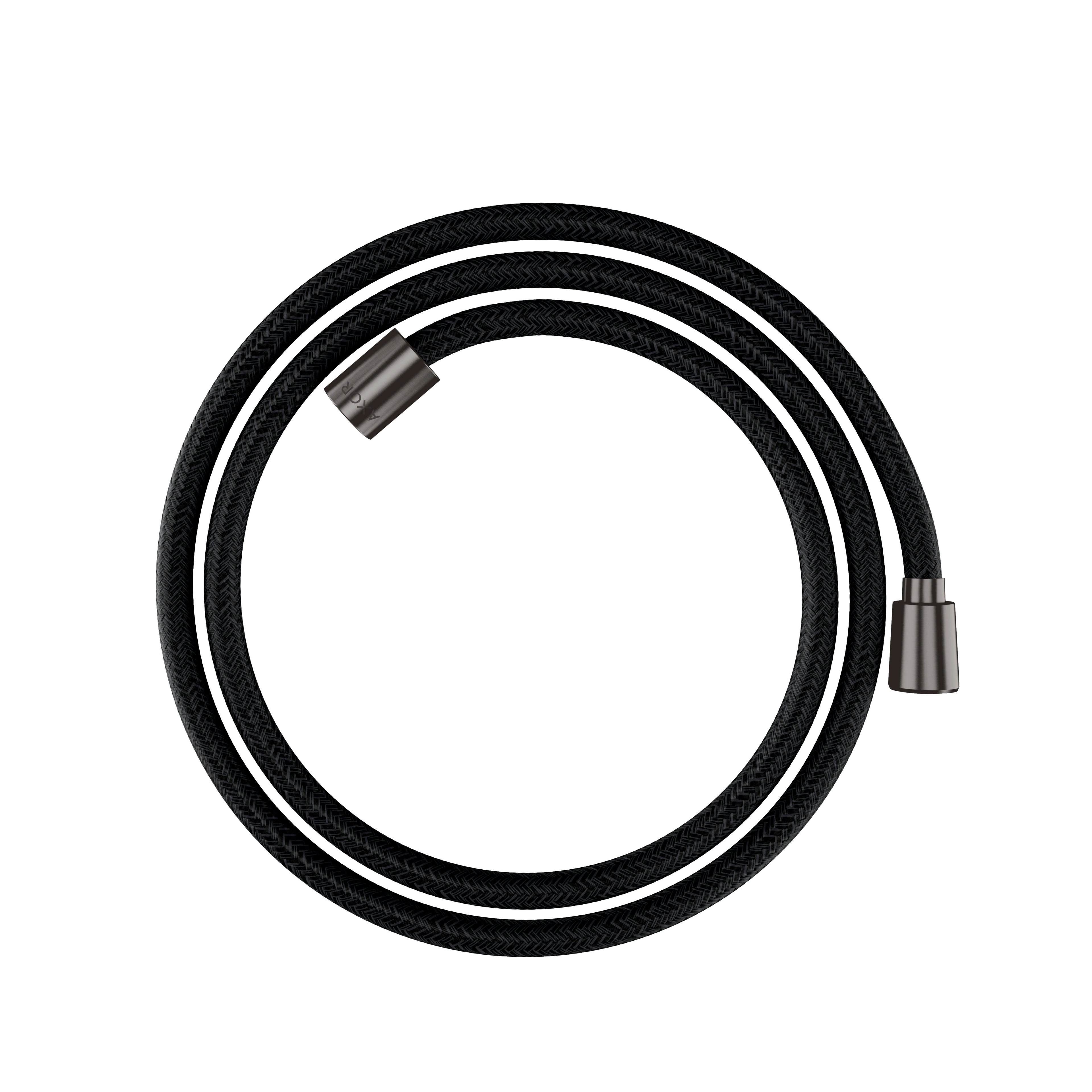 AXOR 28290340 Shower Solutions Textile Hose with Cylindrical and Conical Nut, 79" - Brushed Black Chrome