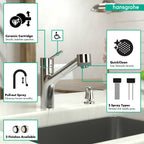 HANSGROHE 06462000 Talis S Kitchen Faucet, 2-Spray Pull-Out, 1.75 GPM - Chrome