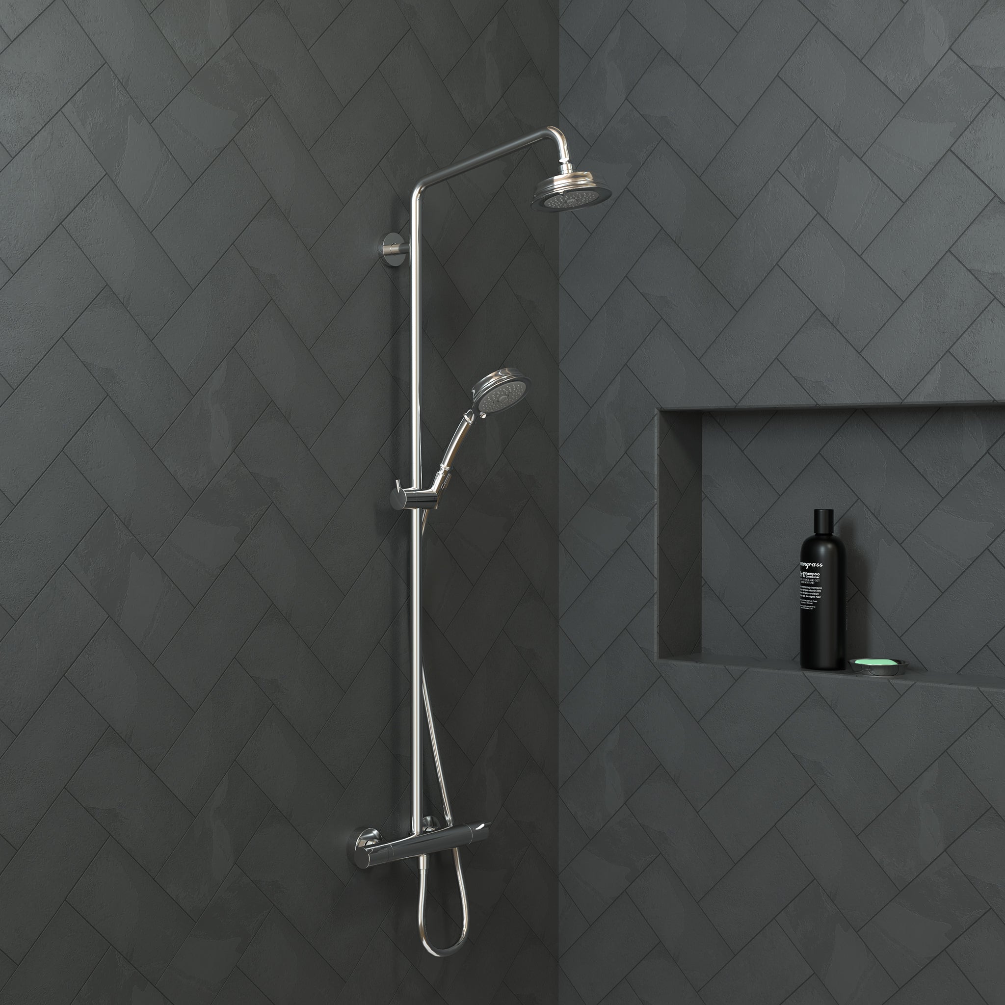 HANSGROHE 04070000 Croma 100 Classic Showerhead 3-Jet, 2.5 GPM - Chrome