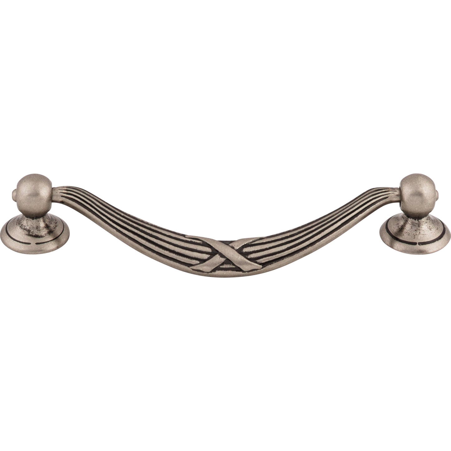 TOP KNOBS M932 Ribbon & Reed 5 1/16" Center to Center Drop Handle - Pewter Antique