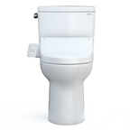 TOTO MW7763074CEFG.10#01 Drake Washlet+ Two-Piece Elongated 1.28 Gpf Universal Height Tornado Flush Toilet With C2 Bidet Seat - Cotton White