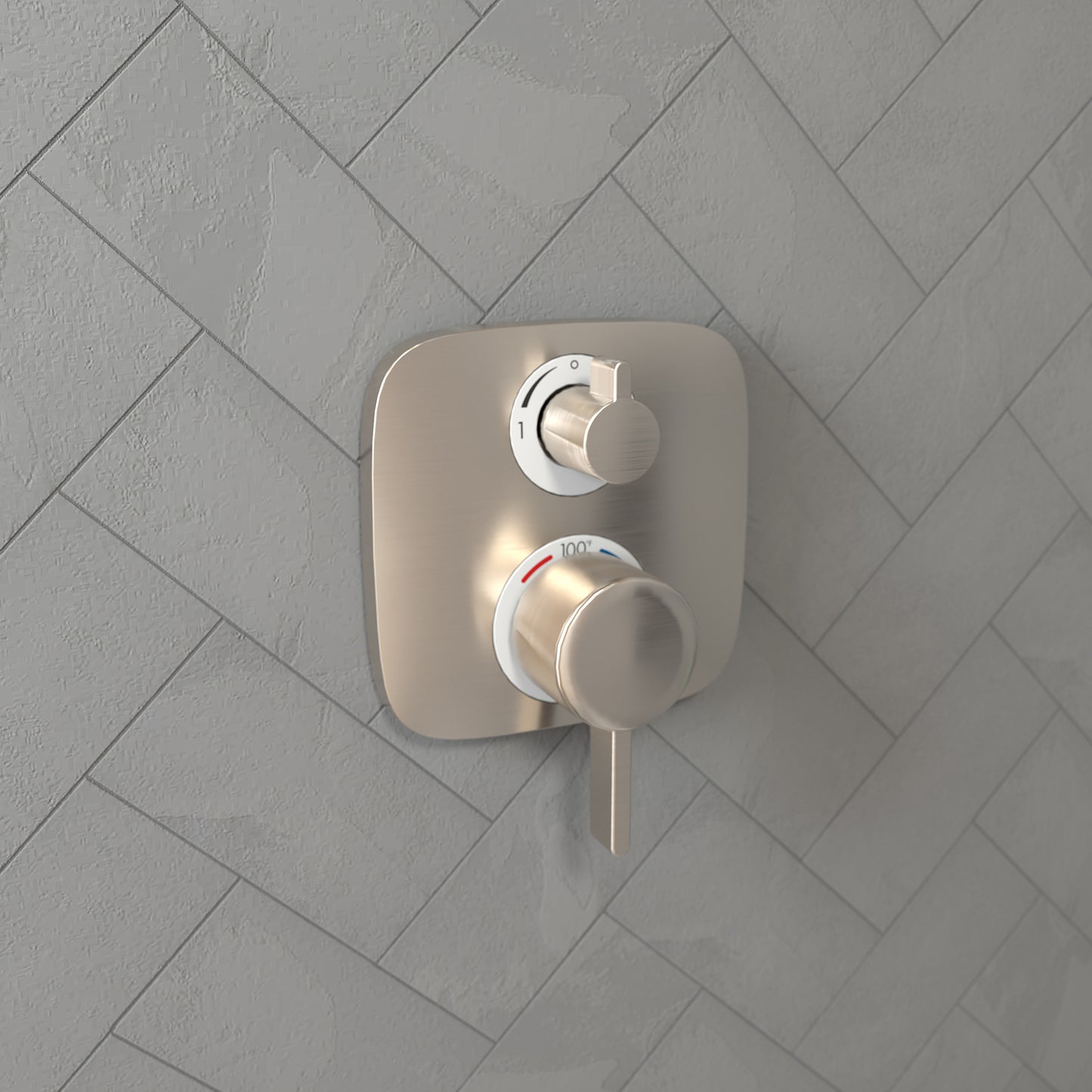 HANSGROHE 15707821 Brushed Nickel Ecostat E Modern Thermostatic Trim