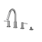TOTO TBG11202UA#CP Gf Two Lever Handle Deck-Mount Roman Tub Filler Trim With Handshower - Polished Chrome