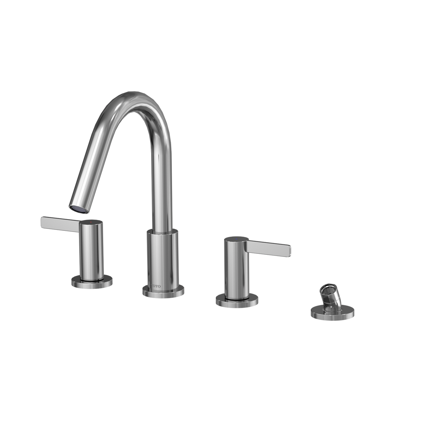 TOTO TBG11202UA#CP Gf Two Lever Handle Deck-Mount Roman Tub Filler Trim With Handshower - Polished Chrome