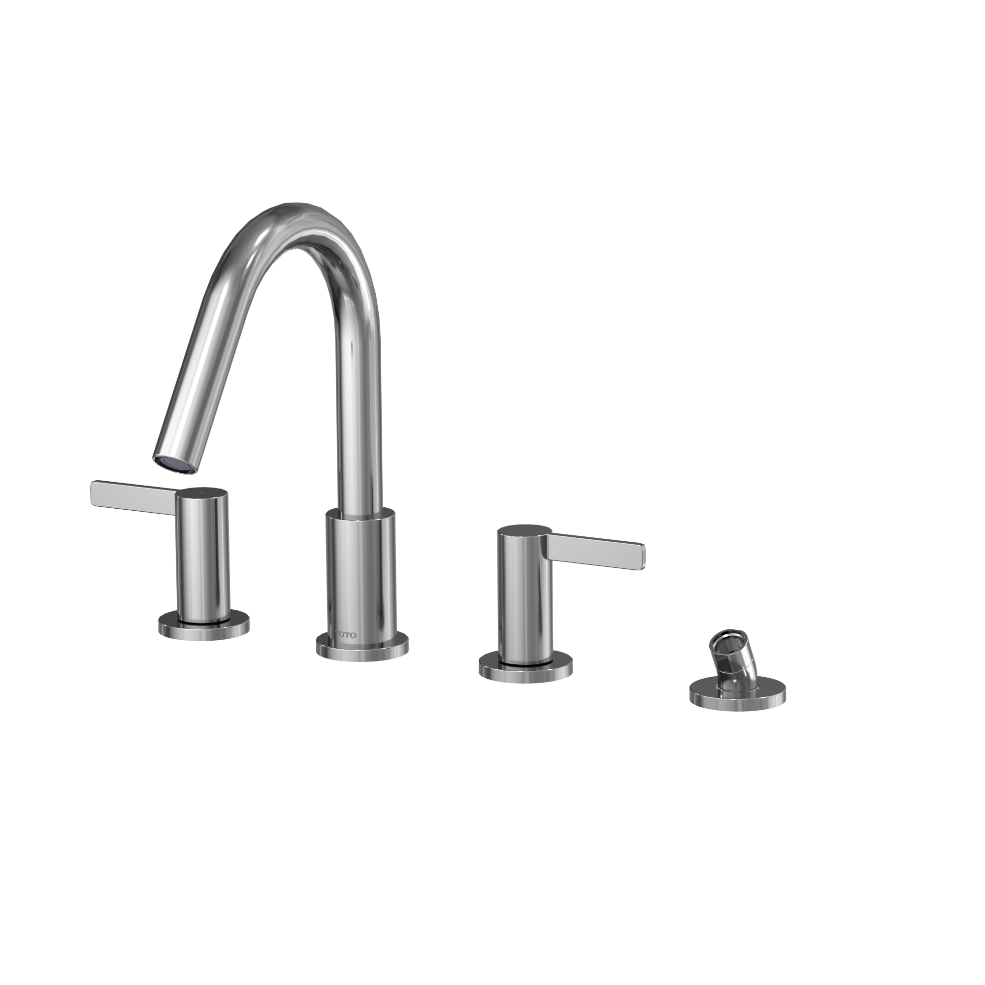 TOTO TBG11202UA#CP Gf Two Lever Handle Deck-Mount Roman Tub Filler Trim With Handshower - Polished Chrome