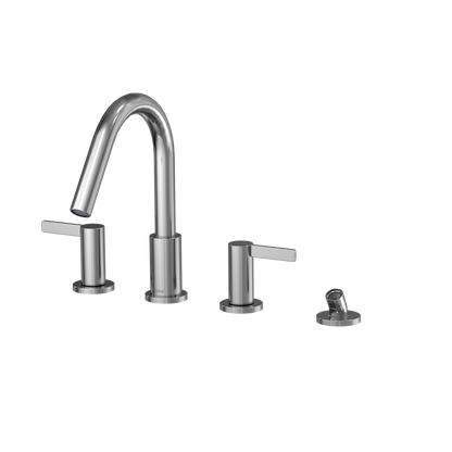 TOTO TBG11202UA#CP Gf Two Lever Handle Deck-Mount Roman Tub Filler Trim With Handshower - Polished Chrome