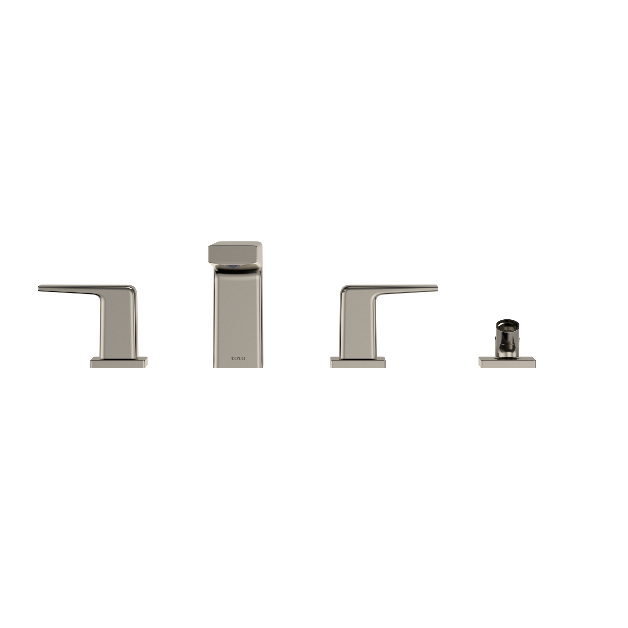 TOTO TBG10202U#PN Gb Two-Handle Deck-Mount Roman Tub Filler Trim With Handshower - Polished Nickel