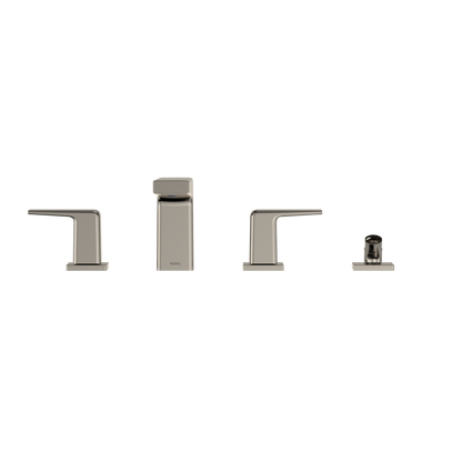 TOTO TBG10202U#PN Gb Two-Handle Deck-Mount Roman Tub Filler Trim With Handshower - Polished Nickel