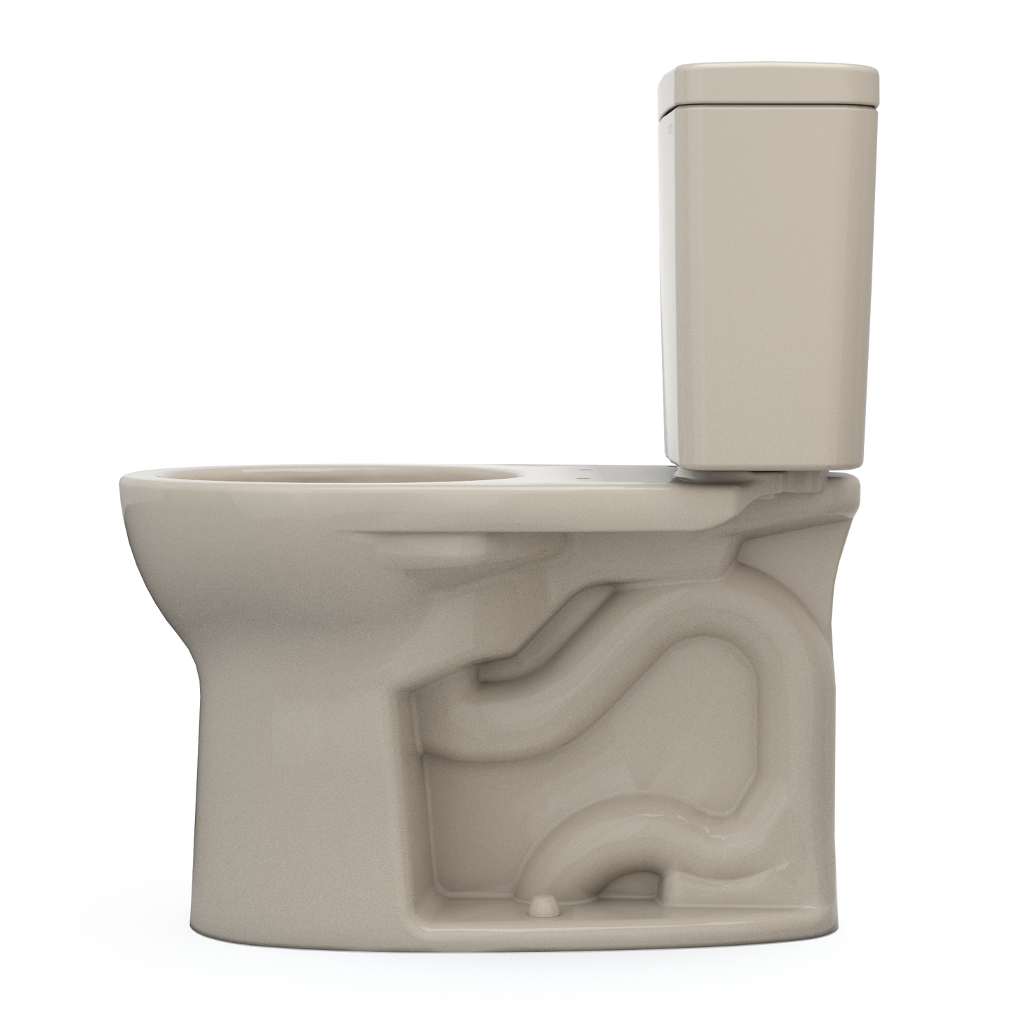 TOTO CST775CEFG#03 Drake Two-Piece Round 1.28 GPF Universal Height TORNADO FLUSH Toilet with CEFIONTECT , Bone