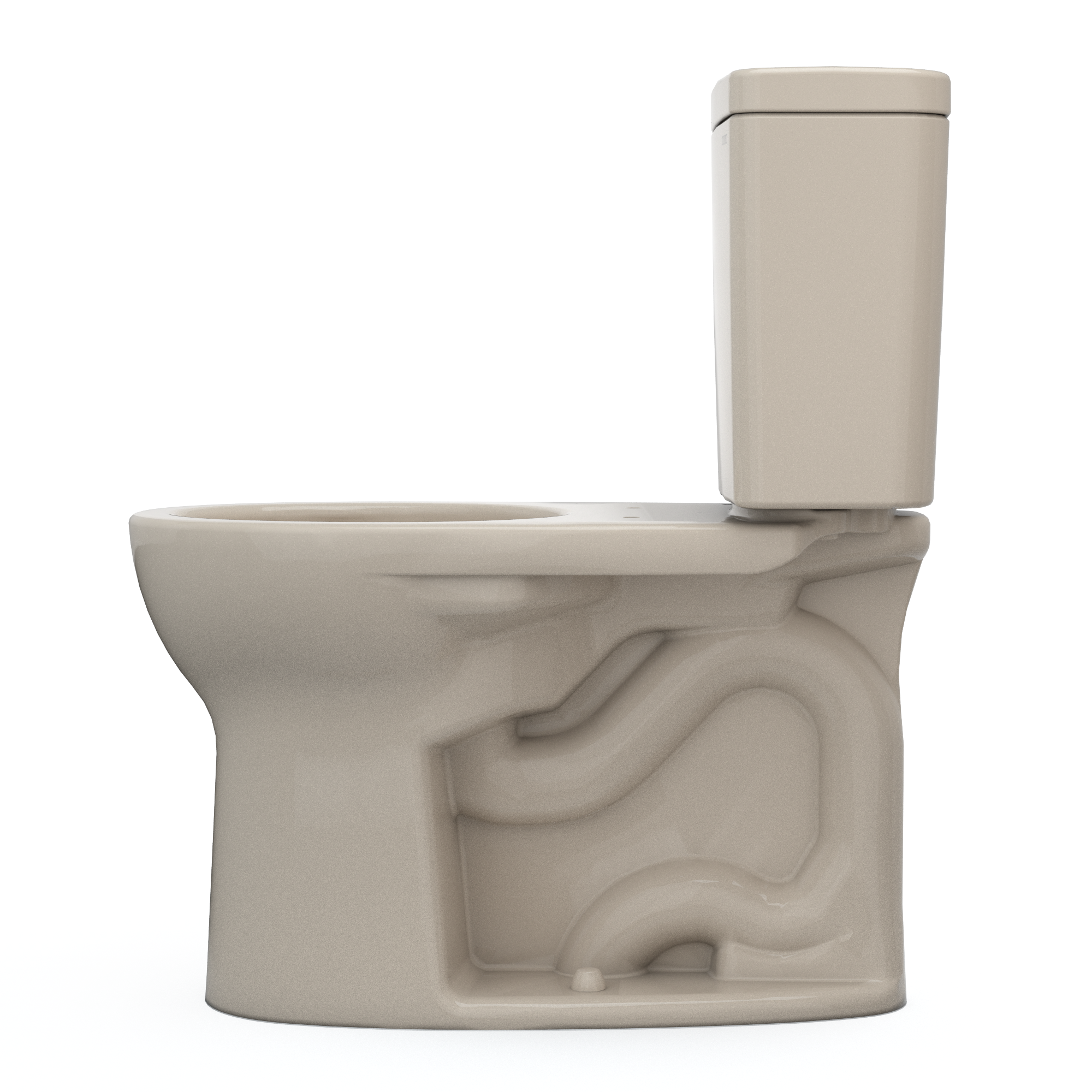 TOTO CST775CEFG#03 Drake Two-Piece Round 1.28 Gpf Universal Height Tornado Flush Toilet With Cefiontect - Bone