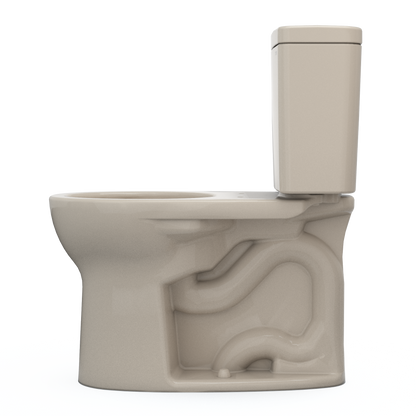 TOTO CST775CEFG#03 Drake Two-Piece Round 1.28 Gpf Universal Height Tornado Flush Toilet With Cefiontect - Bone