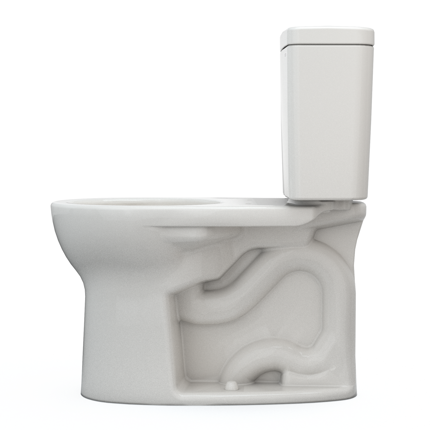 TOTO CST775CEFG#11 Drake Two-Piece Round 1.28 GPF Universal Height TORNADO FLUSH Toilet with CEFIONTECT , Colonial White