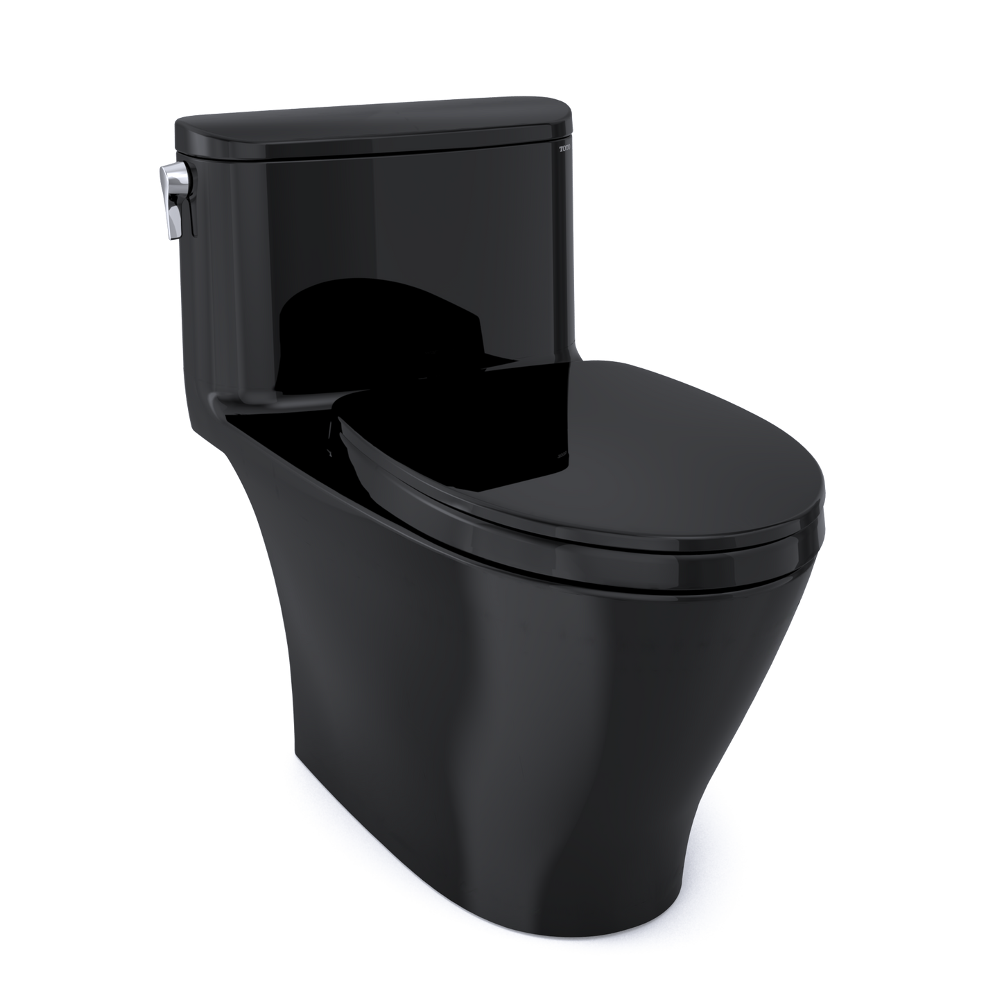 TOTO MS642124CEF#51 Nexus One-Piece Elongated 1.28 GPF Universal Height Toilet with SS124 SoftClose Seat , Ebony