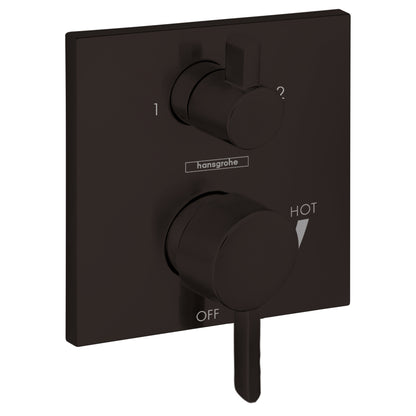 HANSGROHE 15862671 Ecostat Pressure Balance Trim Square with Diverter - Matte Black