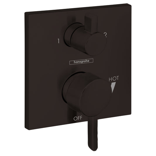 HANSGROHE 15862671 Ecostat Pressure Balance Trim Square with Diverter - Matte Black