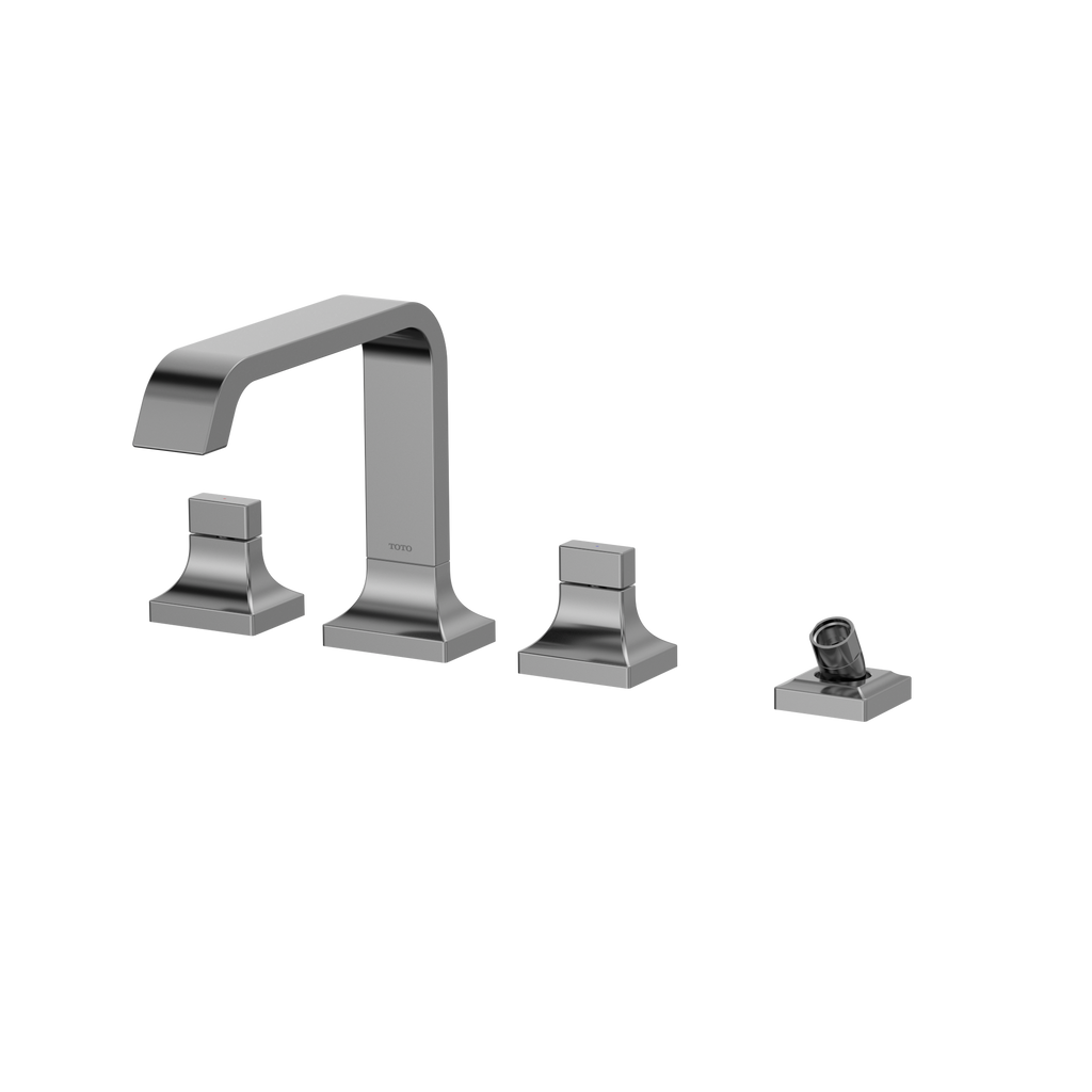 TOTO TBG08202U#CP Gc Two-Handle Deck-Mount Roman Tub Filler Trim With Handshower - Polished Chrome