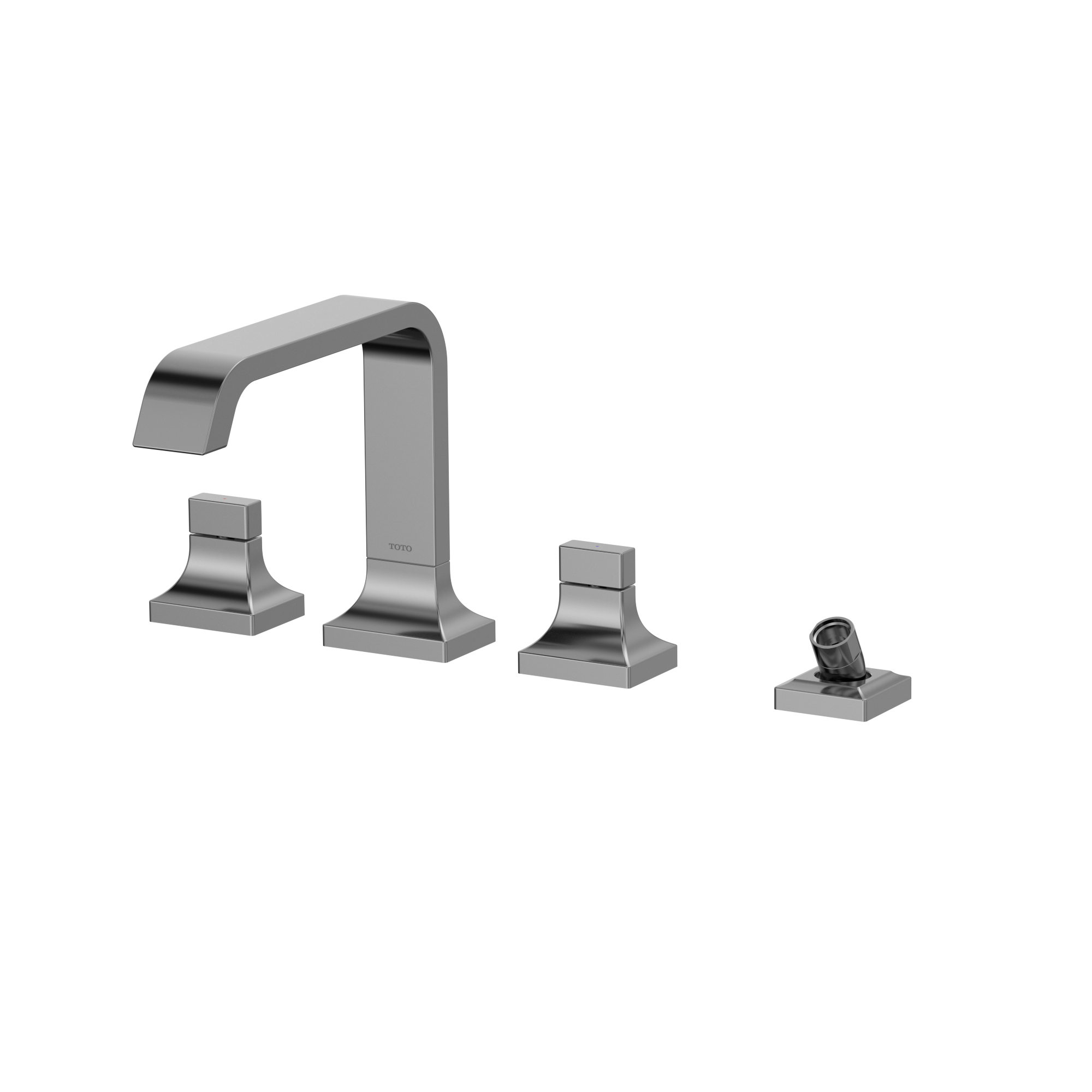 TOTO TBG08202U#CP Gc Two-Handle Deck-Mount Roman Tub Filler Trim With Handshower - Polished Chrome