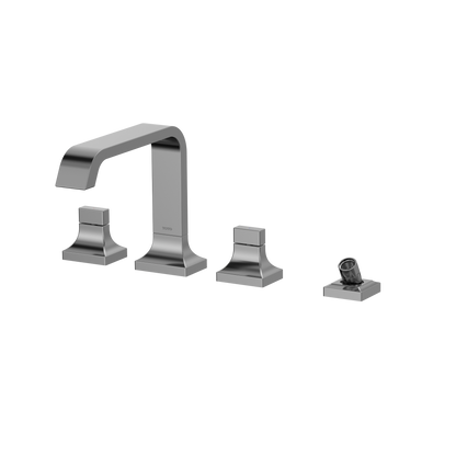 TOTO TBG08202U#CP Gc Two-Handle Deck-Mount Roman Tub Filler Trim With Handshower - Polished Chrome