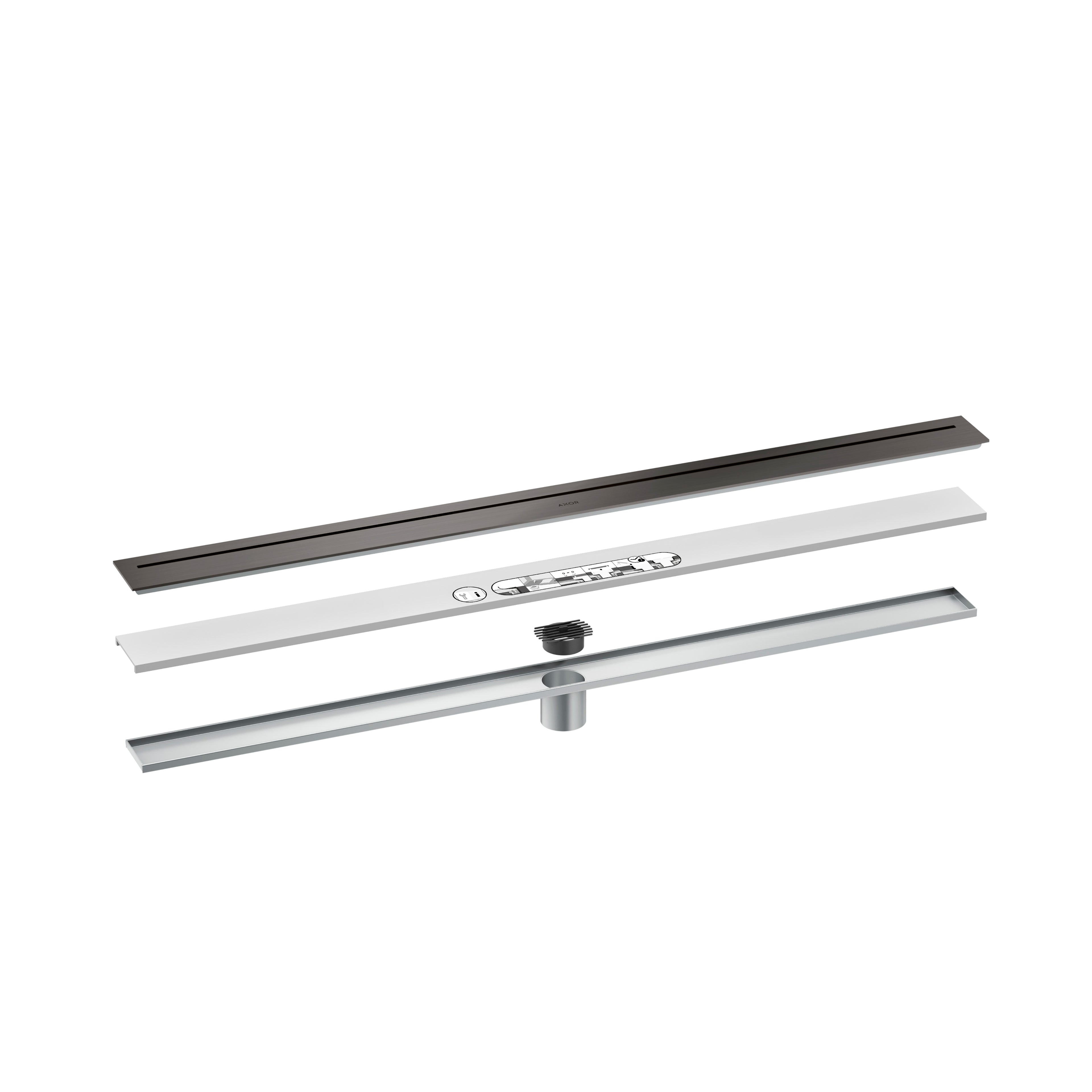 AXOR 42523341 Drains Floor Installation 39 3/8" - Brushed Black Chrome