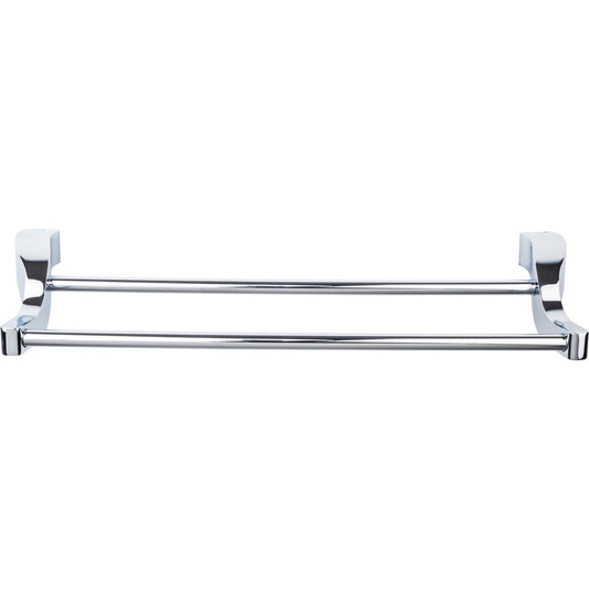 TOP KNOBS AQ9PC Aqua Double 25 1/4" Wall Mounted Towel Bar - Polished Chrome