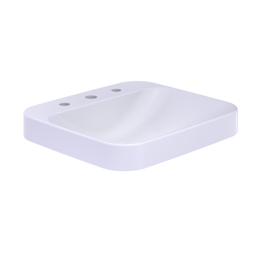 TOTO LT415.8G#01 Arvina Rectangular 20" Vessel Bathroom Sink With Cefiontect For 8 Inch Center Faucets - Cotton White