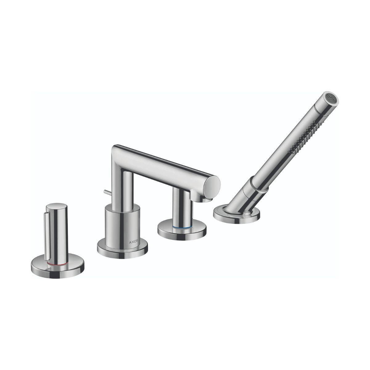 AXOR 45448001 Uno 4-Hole Roman Tub Set Trim with Zero Handles and 1.75 GPM Handshower - Chrome