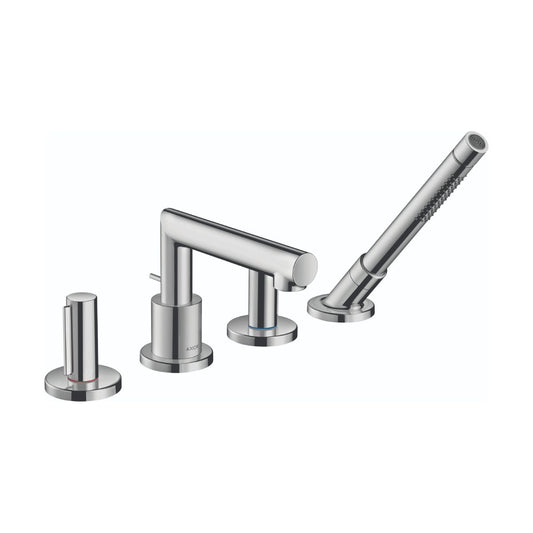 AXOR 45448001 Uno 4-Hole Roman Tub Set Trim with Zero Handles and 1.75 GPM Handshower - Chrome
