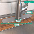 HANSGROHE 14019861  Base Plate for Single-Hole Kitchen Faucets, 10" - Stainless Steel Optic
