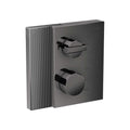 AXOR 46761331 Edge Thermostatic Trim with Volume Control and Diverter - Diamond Cut - Polished Black Chrome