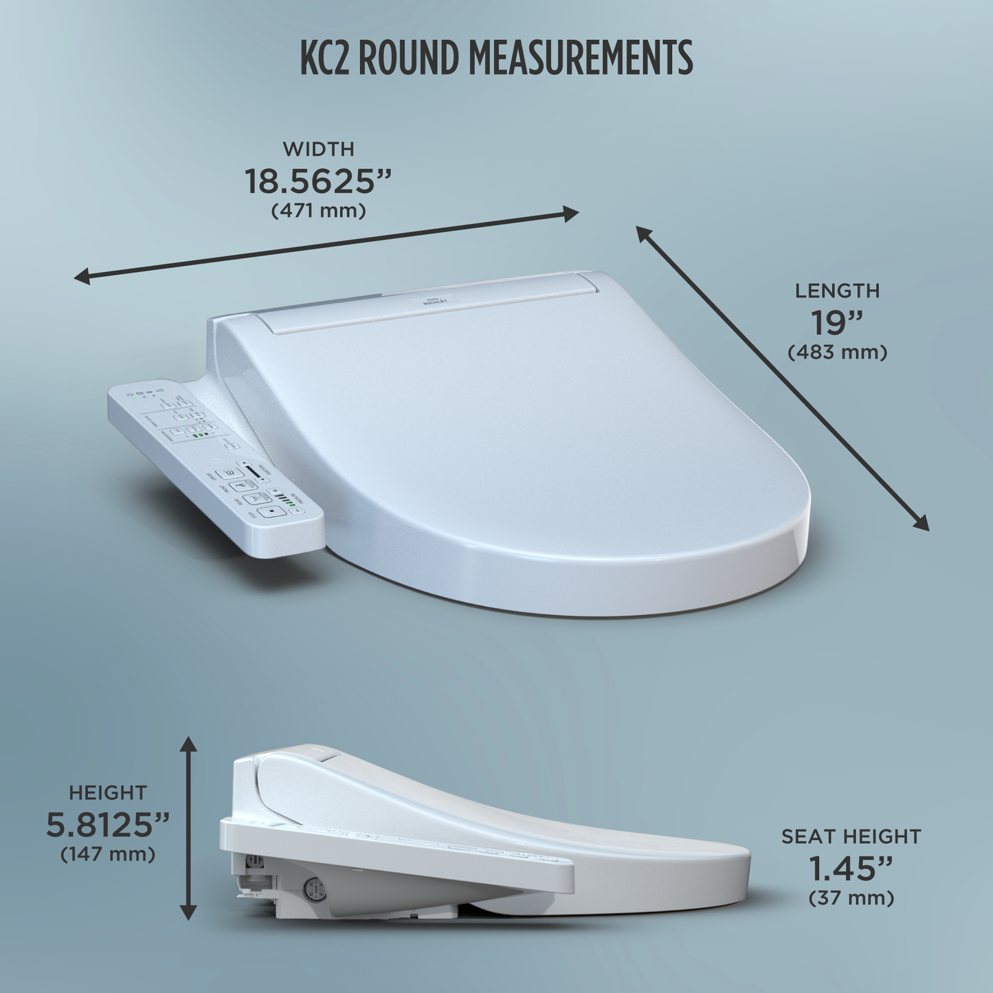 TOTO SW3023#01 WASHLET KC2 Electronic Bidet Toilet Seat with Heated Seat and SoftClose Lid , Cotton White