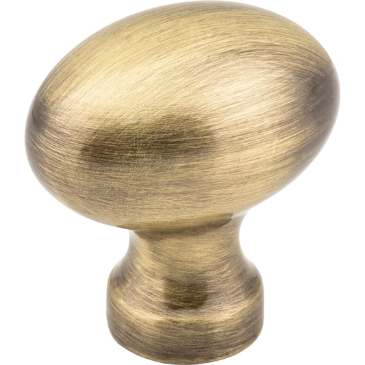 JEFFREY ALEXANDER 3990AB Bordeaux 1-3/16" Length Oval Knob - Brushed Antique Brass