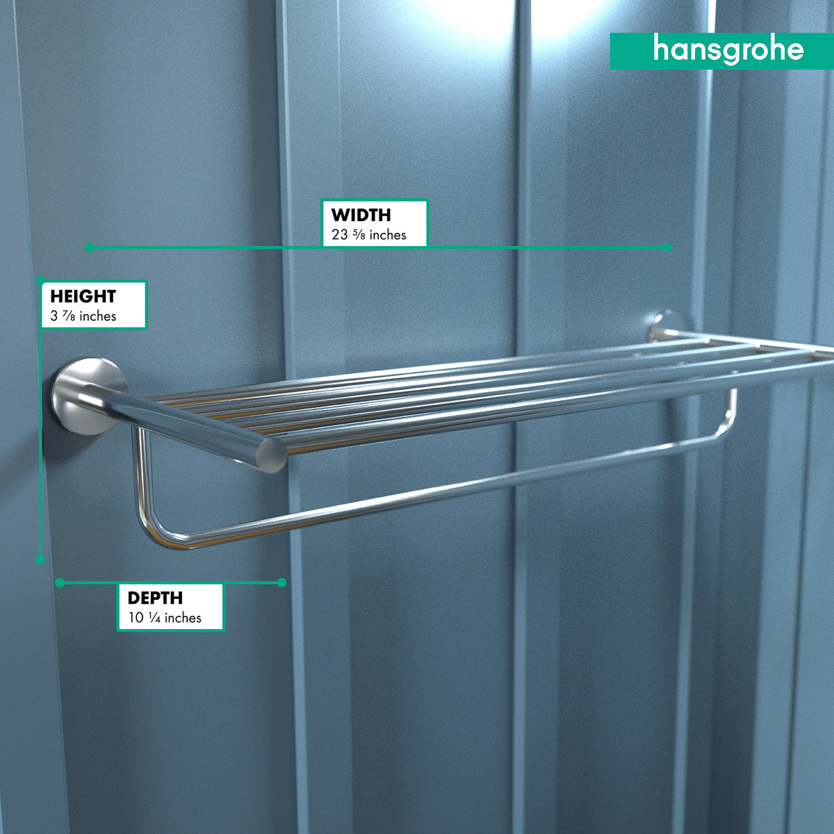HANSGROHE 41720000 Logis Universal Towel Rack with Towel Bar - Chrome