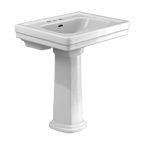 TOTO LPT530.4N#01 Promenade 27-1/2" X 22-1/4" Rectangular Pedestal Bathroom Sink For 4 Inch Center Faucets - Cotton White
